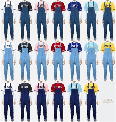 Sims 4 Ccs The Best Jeans Overalls For Males By Sims 4 Marigold