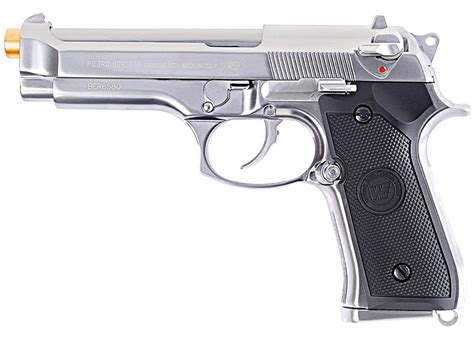 Pistola Gbb M92 We Cromada Full Metal Airsoft R 500000000 Em