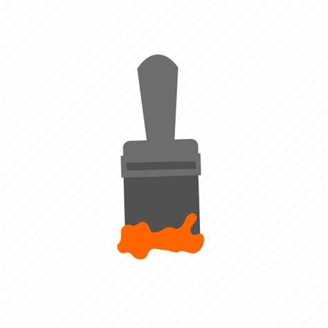 Brush Color Orange Paint Paintbrush Stroke Tool Icon Download
