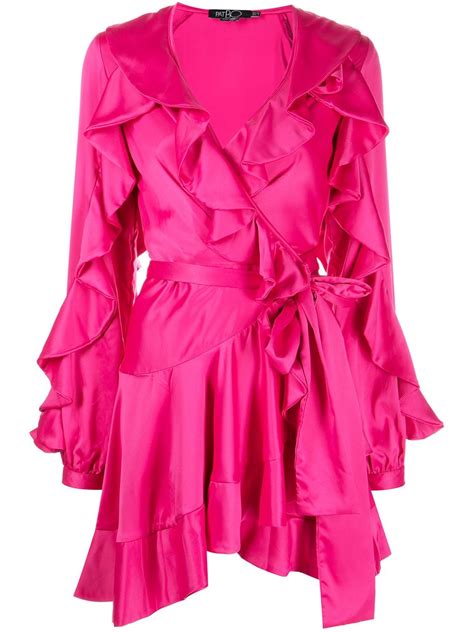 Patbo Ruffle Sleeve Mini Wrap Dress Farfetch