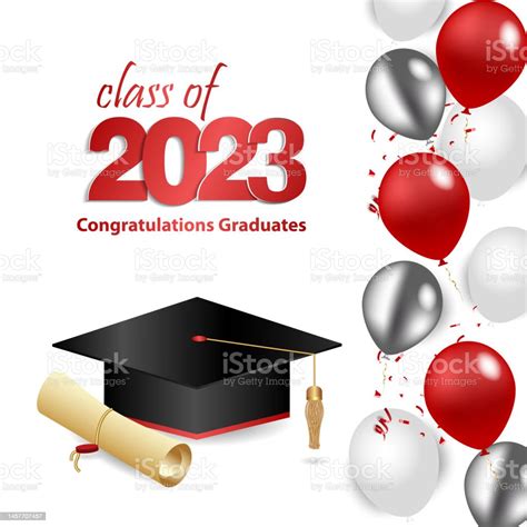 Congratulations Graduation Class Of 2023 Graduation Cap And Confetti