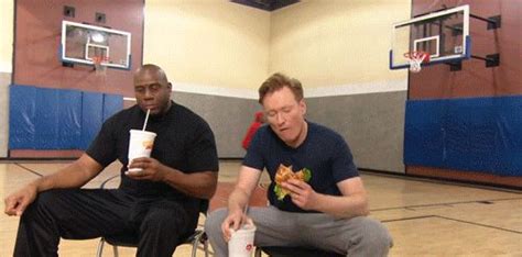 Trending  Sports Basketball Eating Hungry Conan Obrien Magic Johnson