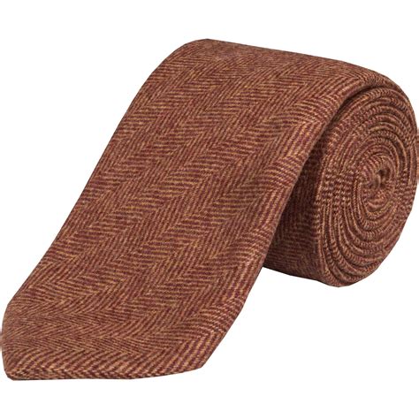 Rust Herringbone Cashmere Tie Mens Country Clothing Cordings