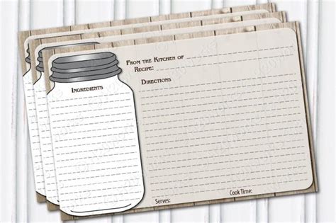 Begin with the editable recipe card template and click on the text fields to begin editing or move them around. Bridal Shower Recipe Cards, Mason Jar Recipe Card Design, Rustic Wedding, Country Wedding ...