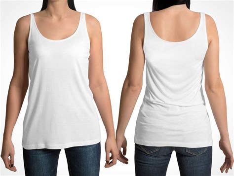 Sleeveless Tank Top T Shirt Front And Back Psd Mockup Psd Mockups