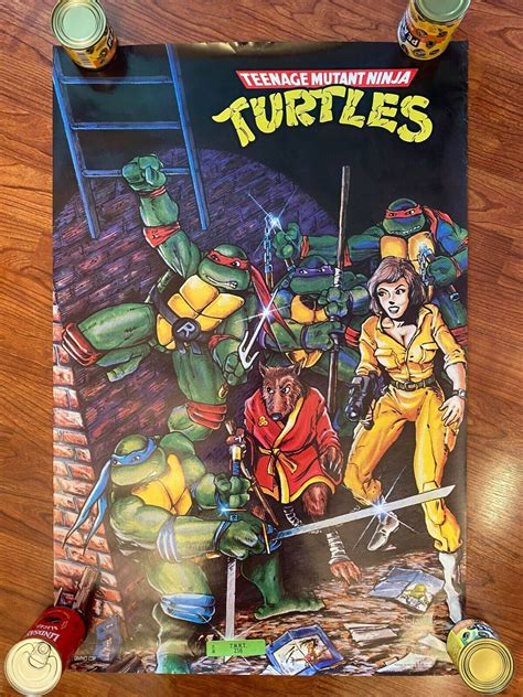 Rare Vintage 1988 Tmnt Poster Unused Teenage Mutant Ninja Turtles Store