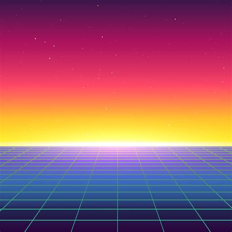 Synthwave Retro Landscape In 80s Style Graphic For Retro Wave Music
