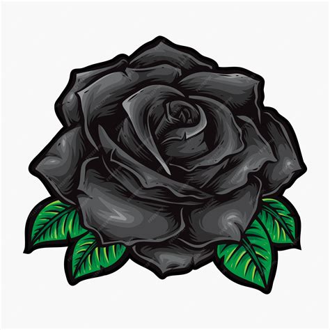 Rosas Negras Vector Logo De Flor Vector Premium