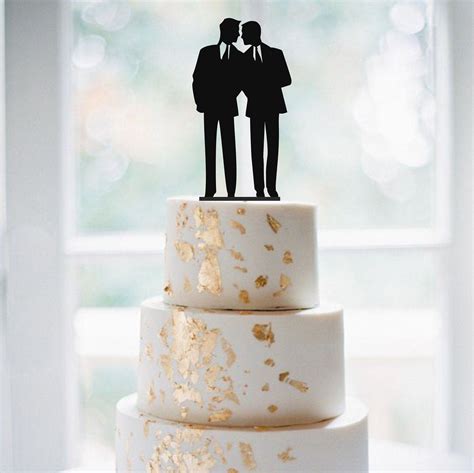 Gay Cake Toppergay Wedding Cake Topper Homosexual Same Sex Etsy