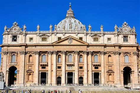 St Peters Basilica View From St Peters Square In Rome Italy