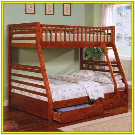 Twin Over Queen Bunk Bed With Stairs Plans Bedroom Home Decorating
