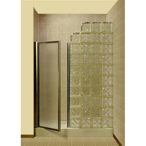 pittsburgh corning premiere series decora white glass block wall with acrylic floor 4 piece