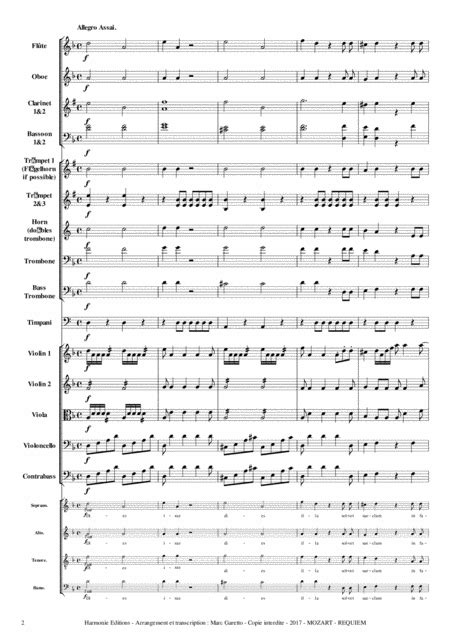 Mozart Requiem K 626 Dies Irae Full Orchestra Score Parts Free Music