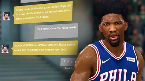 Nba Live 19 The One Career Joel Embiid Sends Angry Text To Lerange After Embarrassing Loss