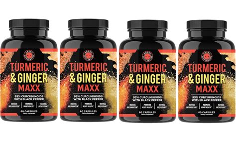 Angry Supplements Turmeric Ginger Supplement 60 Ct 4 5 Or 6 Pk