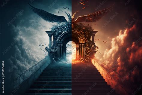 Heaven And Hell Door Concept Of Christianity And Other Religions