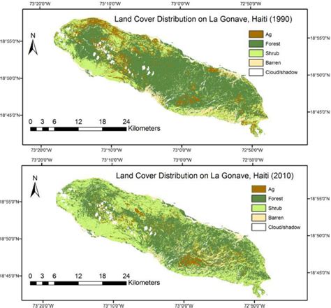 Land Cover Classification Maps For La Gonave Haiti 1990 And 2010