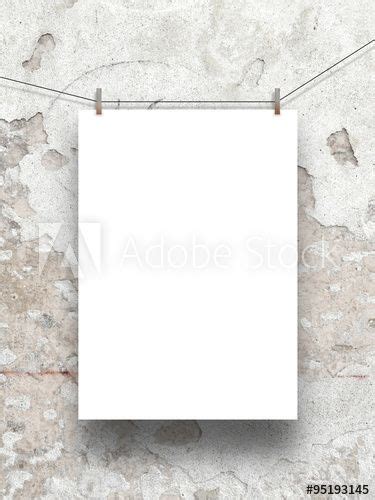 Vertical Frame Hung By Clothes Pin On Grey Scratched Concrete Wall