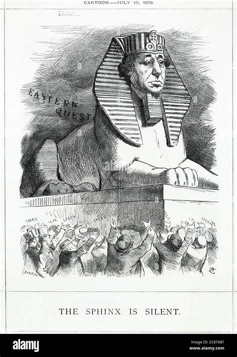 Cartoon The Sphinx Is Silent Benjamin Disraeli Conservative Prime