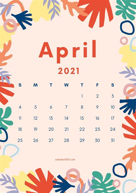 April 2021 Calendar Printable Cute For Best Results Download The