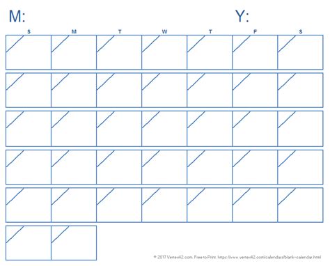 Printable Calendar Grid Template 5 Best Calendar