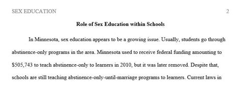 Research And Report On The Sex Education Protocols And Regulations In