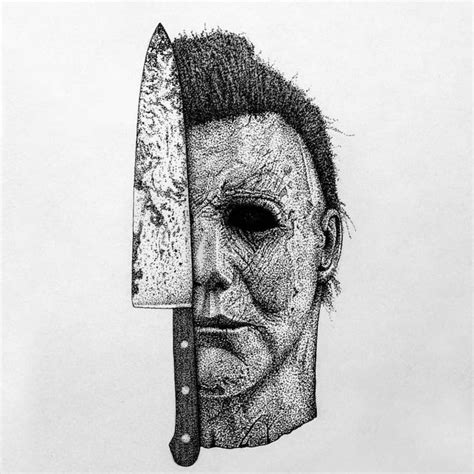 Michael Myers Drawing Outline Loan Seal