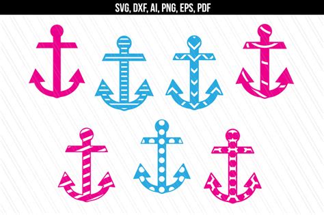 Anchor Svg Cutting Files Nautical Svg Cricut Silhouette By