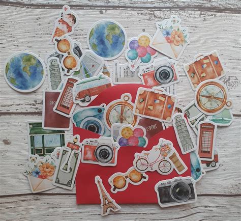 Travel Stickers 46 Pieces Scrapbook Journal Planner Etsy