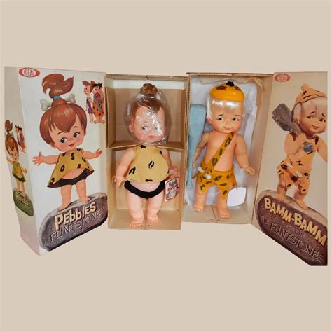 Wow Rare 17 Set Of Ideal Pebbles And Bamm Bamm Flintstones Dolls