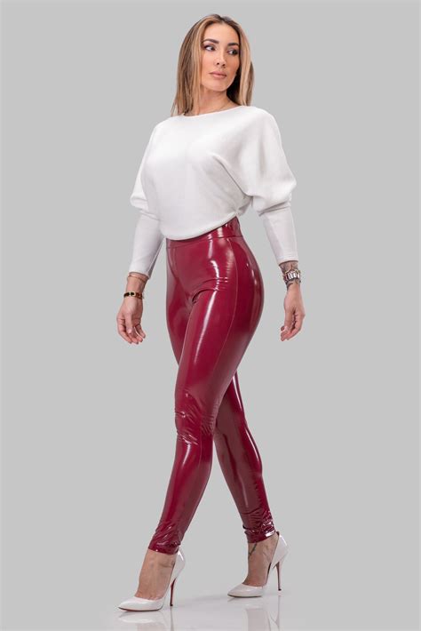jenessa leggings [wine] leggings fashion shiny leggings leather leggings fashion