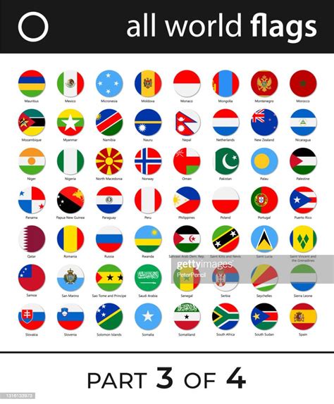 World Flags Vector Round Flat Icons Part 3 Of 4 High Res Vector Graphic