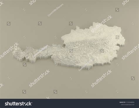 Extruded 3d Political Map Austria Relief ภาพประกอบสต็อก 1518348800