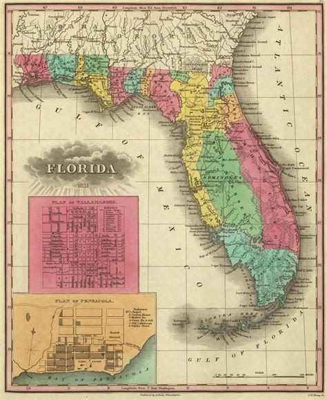 Printable Large Print Florida County Map Florida County Map Large