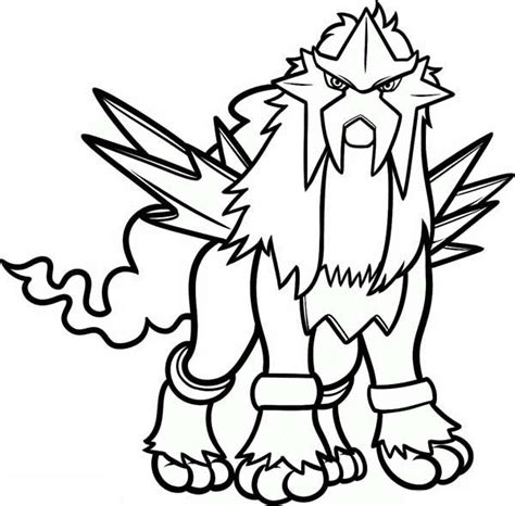 Entei Coloring Page Free Printable Coloring Pages