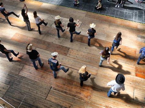 Group Of Traditional Western Folk Music Dancers View From Above Blur