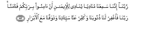 Surah Al Iimran Verse 193