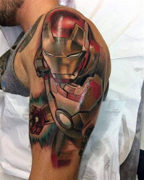 70 Iron Man Tattoo Designs Für Männer Tony Stark Ink Ideen Designs