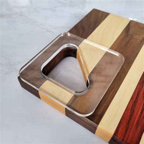 Triangle Cutting Board Corner Handle Acrylic Router Template — Wood