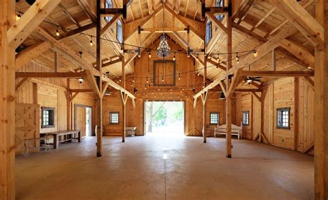 Post And Beam Party Barn Interior Makes A Beautiful Wedding Venue Metal