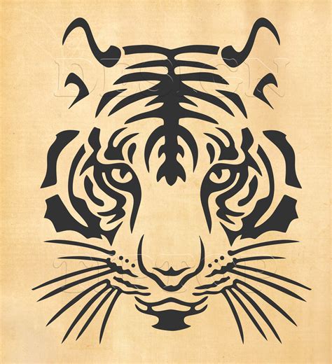 Tiger Svg Head Of A Tiger Svg Dxf Eps Png Print And Cut Etsy