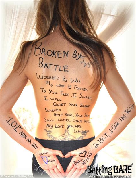 Military Wives Strip Off And Daub Bodies With Messages Of Support For