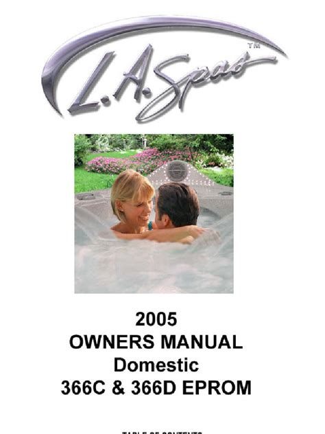 La Spa Owner Manual 2005 Domestic New Final 366c Filtration Hvac Free 30 Day Trial Scribd