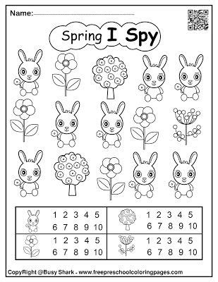 pin on spring i spy free preschool coloring pages
