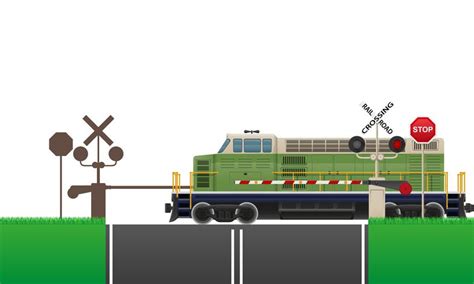 Railroad Crossing Vector Illustration 515859 Vector Art At Vecteezy