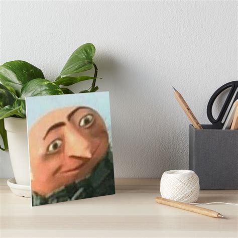 Gru Meme Face Art Board Print For Sale By Itsjustpeachy Redbubble