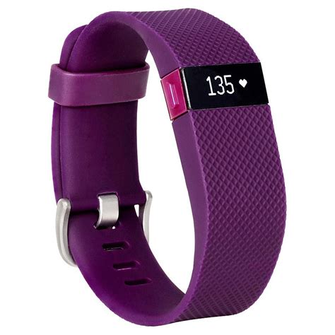 Fitbit Womens Charge Hr 18mm Silicone Watch Purple