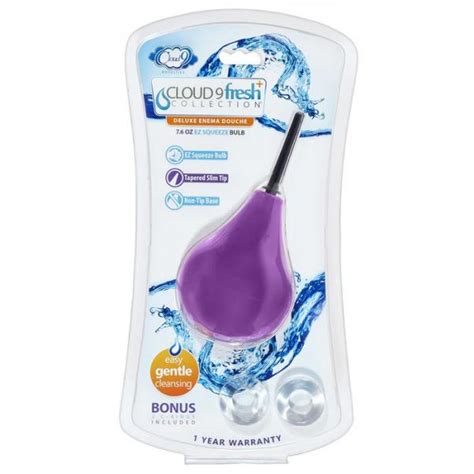 Cloud 9 Fresh Deluxe Anal Soft Tip Enema Douche 7 6oz Ez Squeeze Bulb And 2 C Rings On Sunrisex