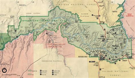 Grand Canyon National Park Maps National Parks Map Grand Canyon