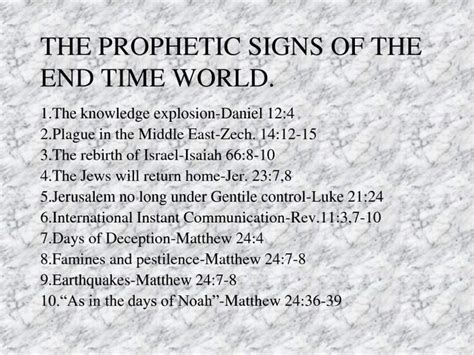 Prophetic Signs Of The End Time World Revelation Bible Revelation